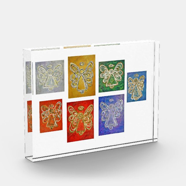 7 Guardian Angels Art Paperweight Acrylic Award (Left)