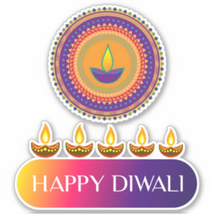 #7.Happy Diwali the festival of lights of India  Sticker