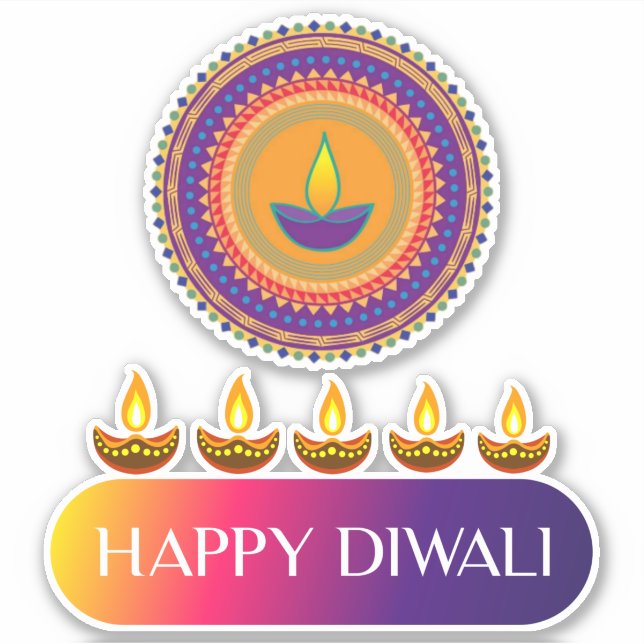 #7.Happy Diwali the festival of lights of India  Sticker (Front)