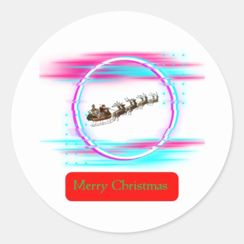 7Ho Ho Ho Santa claus holidays merry Christmas  Classic Round Sticker