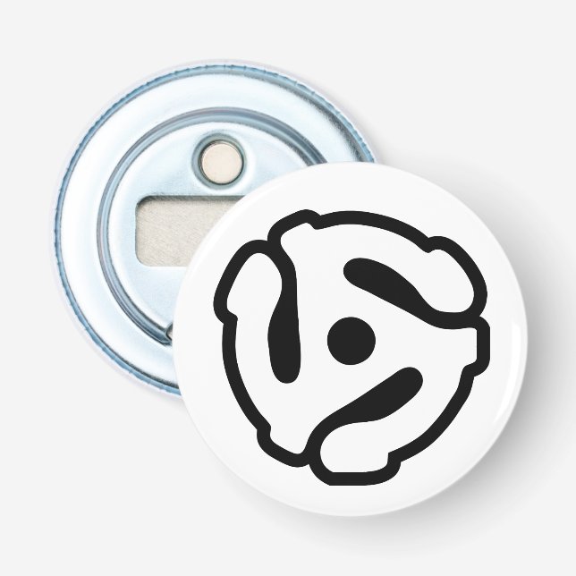 7 inch 45 rpm vinyl adapter insert spindle spider bottle opener (Front)