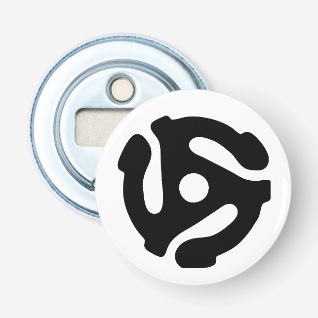 7 inch 45 rpm vinyl adapter insert spindle spider bottle opener (Front)