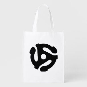 7 inch 45 rpm vinyl adapter insert spindle spider grocery bag