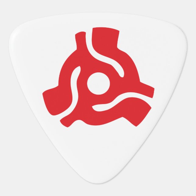 7 inch 45 rpm vinyl adapter insert spindle spider guitar pick (Front)