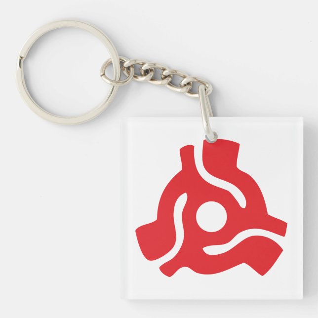 7 inch 45 rpm vinyl adapter insert spindle spider keychain (Front)
