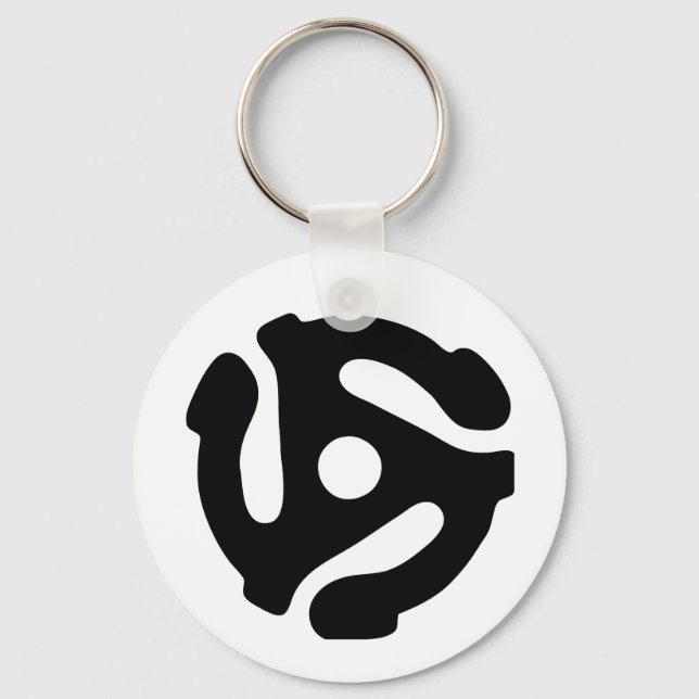 7 inch 45 rpm vinyl adapter insert spindle spider keychain (Front)