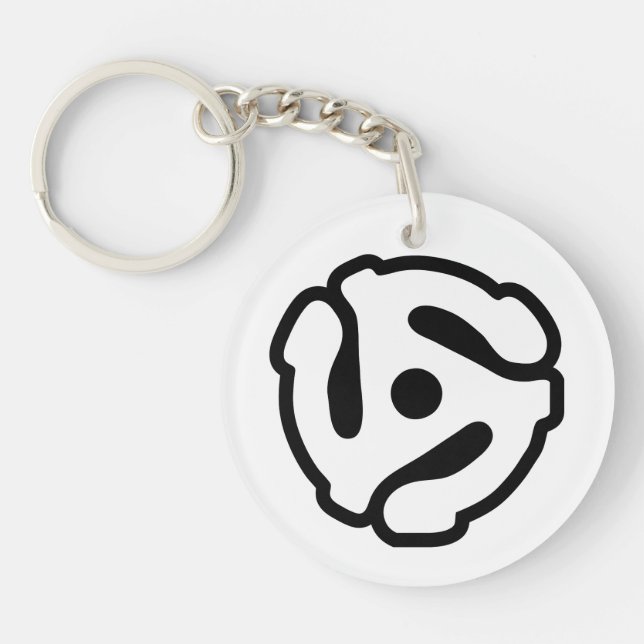 7 inch 45 rpm vinyl adapter insert spindle spider keychain (Front)