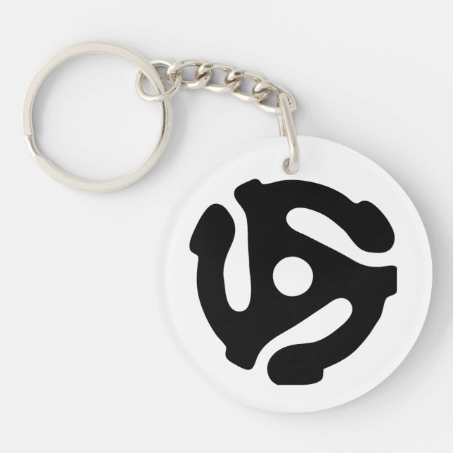 7 inch 45 rpm vinyl adapter insert spindle spider keychain (Front)
