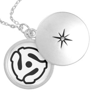 7 inch 45 rpm vinyl adapter insert spindle spider locket necklace