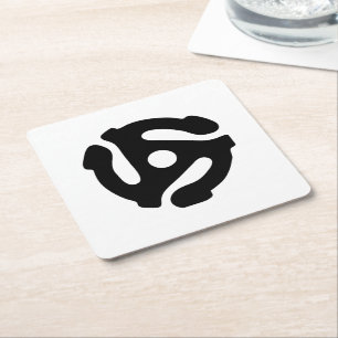 7 inch 45 rpm vinyl adapter insert spindle spider square paper coaster