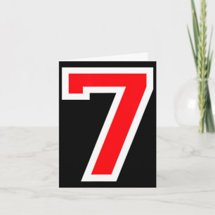 #7 jersey uniform varsity sports red number 7th card