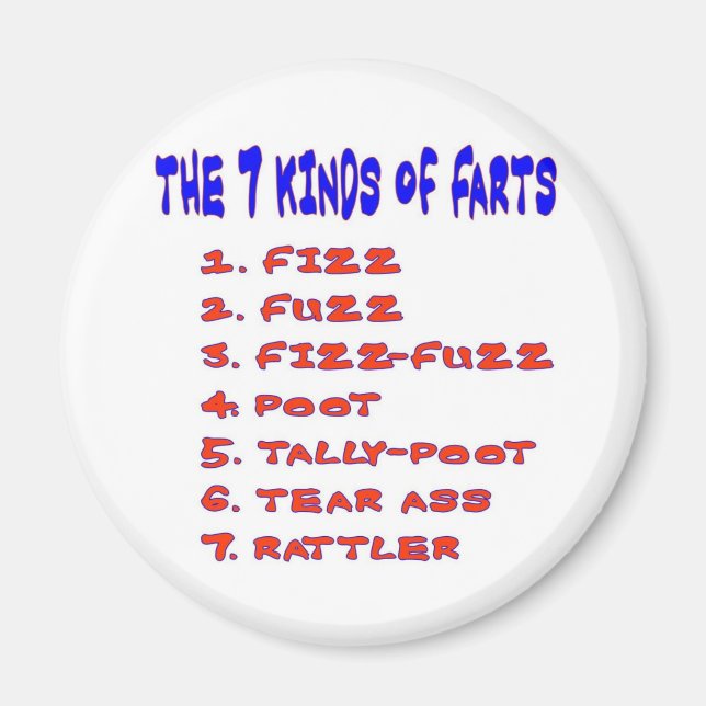 7 KINDS OF FARTS MAGNET (Front)