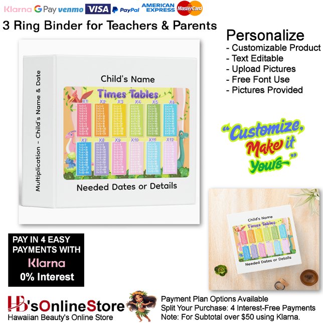 7 Learn Multiplication Child's Name Date Teacher  3 Ring Binder (7 Learn Multiplication Child's Name Date Teacher 3 Ring Binder.)