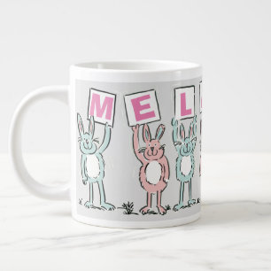 7 Letter Name with Rabbits Giant Coffee Mug