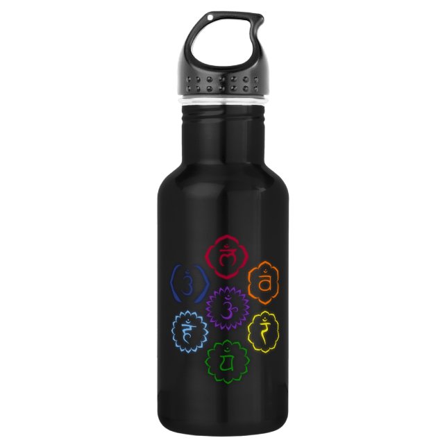 7 Main Chakras in a Circle Water Bottle (Front)