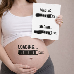 7 Months Pregnant Belly Loading Baby Tattoo, Fun Temporary Tattoos