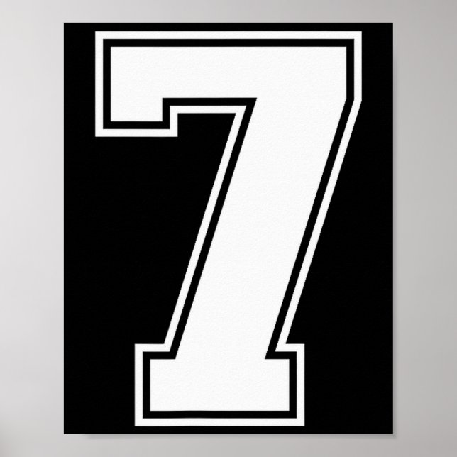 7 Number Seven Team Sports Graphic Varsity Matchin Poster (Front)
