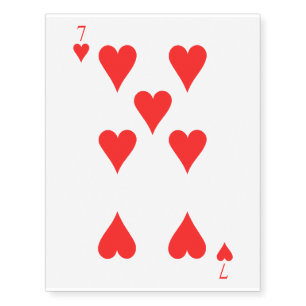 7 of Hearts Temporary Tattoos