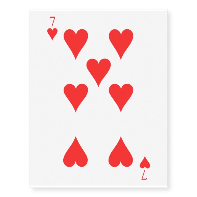 7 of Hearts Temporary Tattoos (Front)