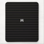 7 Option Black Stripes Modern Monogram Mouse Pad<br><div class="desc">Decorate your computer mouse pad with these black and gray stripes and custom monogram to personalize.</div>