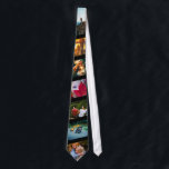 7 Photo Black Stripe Tie Template Edge Printed<br><div class="desc">Personalized edge printed tie with 7 of your photos with a black stripe. Wear it proudly to family outings.</div>