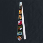 7 Photo Black Stripe Tie Template Edge Printed<br><div class="desc">Personalized edge printed tie with 7 of your photos with a black stripe. Wear it proudly to family outings.</div>