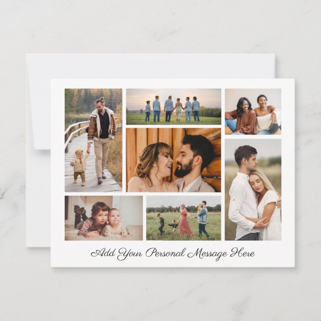 7 Photo Collage Add Your Own Greeting Card (Front)