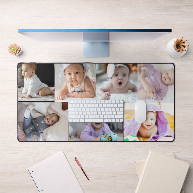 7 Photo Collage Custom Gift Desk Mat (Office 1)