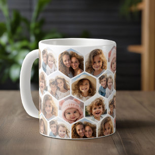 7 Photo Collage - funky hexagon pattern Coffee Mug