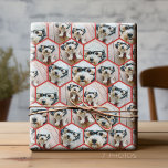 7 Photo Collage - funky hexagon pattern - red Wrapping Paper<br><div class="desc">Add 7 pictures to this cute any occasion paper. A keepsake that highlights seven pictures in a crazy pattern.</div>
