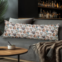 7 Photo Collage - funky honeycomb pattern - white Body Pillow