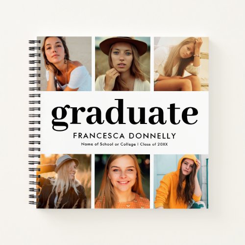 7 Photo Collage Modern Graduation Guest Book