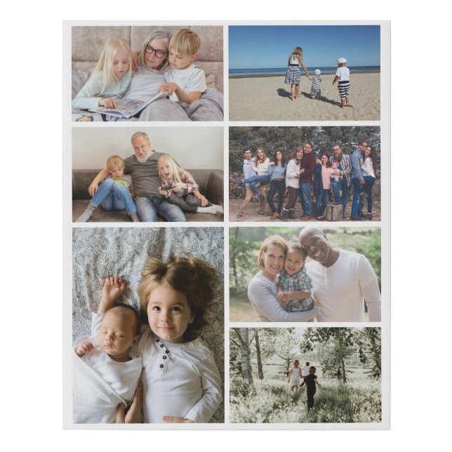 7 Photo Collage Personalized Faux Canvas Print (Front)