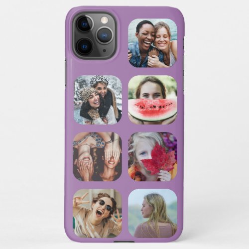 7 Photo Collage Purple Square Template iPhone Case