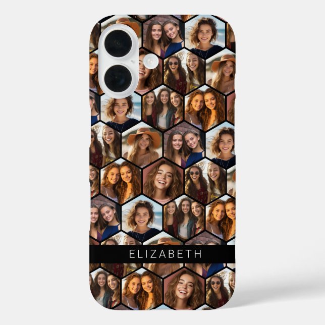 7 Photo Collage retro funky geometric pattern Case-Mate iPhone Case (Back)