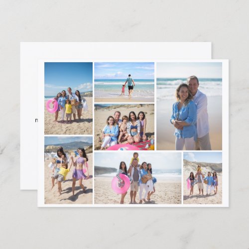 7 Photo collage template personalized card