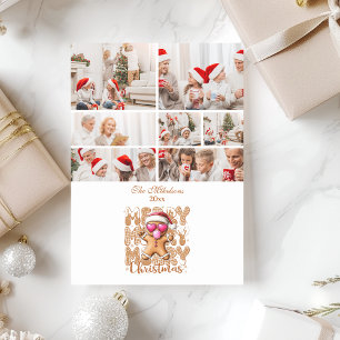 7 Photo Cute Gingerbread  Merry Christmas  Holiday Card