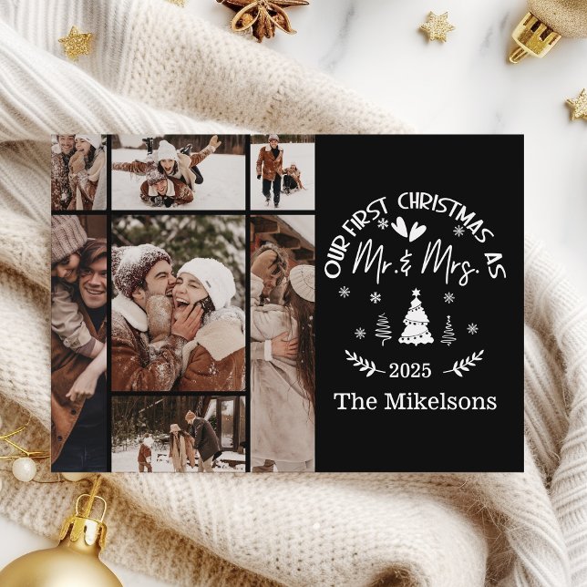 7 Photo First Christmas as Mr. & Mrs Holiday Card (Creator Uploaded)