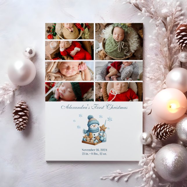 7 Photo First Christmas Birth Announcement (Creator Uploaded)