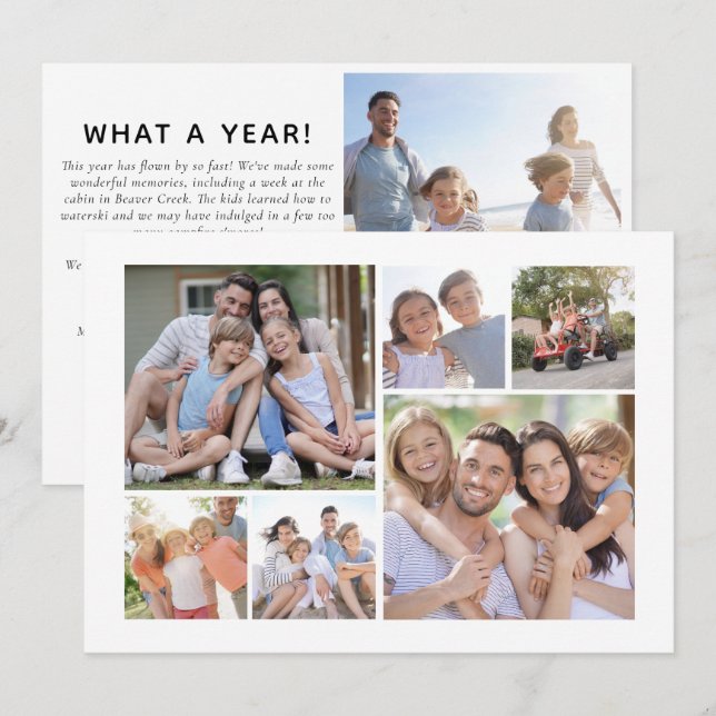 7 Photo Holiday Card | What a Year! (Front/Back)