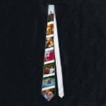 7 Photo White Stripe Tie Template Edge Printed<br><div class="desc">Personalized edge printed tie with 7 of your photos with a white stripe. Wear it proudly to family outings.</div>