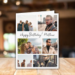 7 Photos Collage Friends Family Name Birthday Card<br><div class="desc">7 Photos Collage Friends Family Name Birthday Card</div>