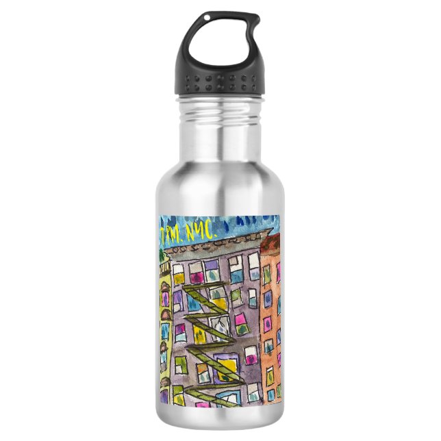 7 PM NYC Gratitude Waterbottle Stainless Steel Water Bottle (Front)