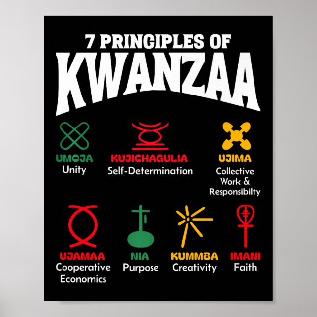 7 Principles Of Kwanzaa African American Pride Men Poster (Front)