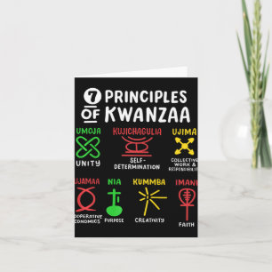 7 Principles Of Kwanzaa Black African American Men Card