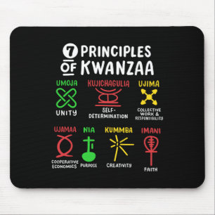 7 Principles Of Kwanzaa Black African American Men Mouse Pad