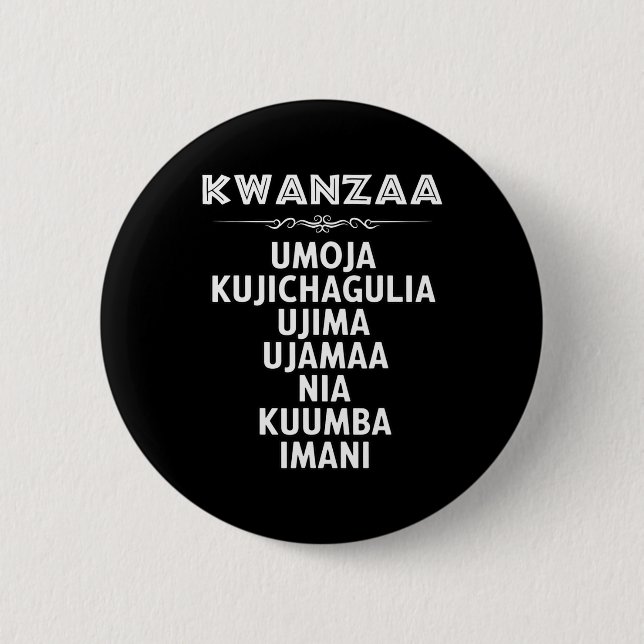 7 Principles Of Kwanzaa  Button (Front)