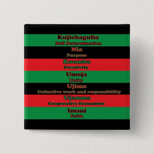 7 Principles of Kwanzaa Button