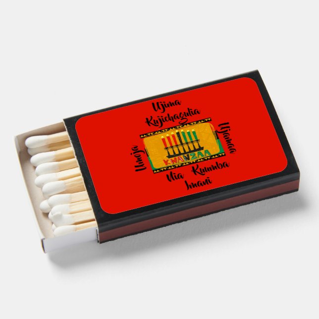 7 Principles of Kwanzaa Candles  Matchboxes (Front Open)