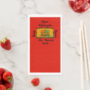 7 Principles of Kwanzaa Candles Paper Guest Towels
